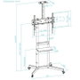 Tooq Nefertiti FS1151M-B Soporte de Suelo con Ruedas Negro